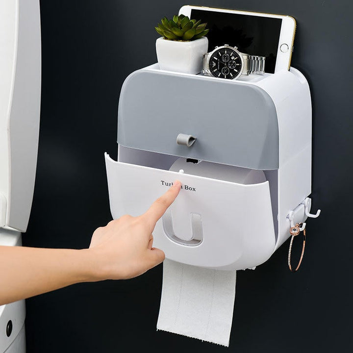 3 Colors Toilet Tray Roll Paper Tissue Holder Waterproof Wall Mounted Storage Box Shelf Image 12