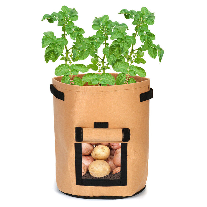 2Pcs 10 Gallon 37L Khaki Potato Planting Bag Pot Planter Vegetable Container Growing Garden Image 1