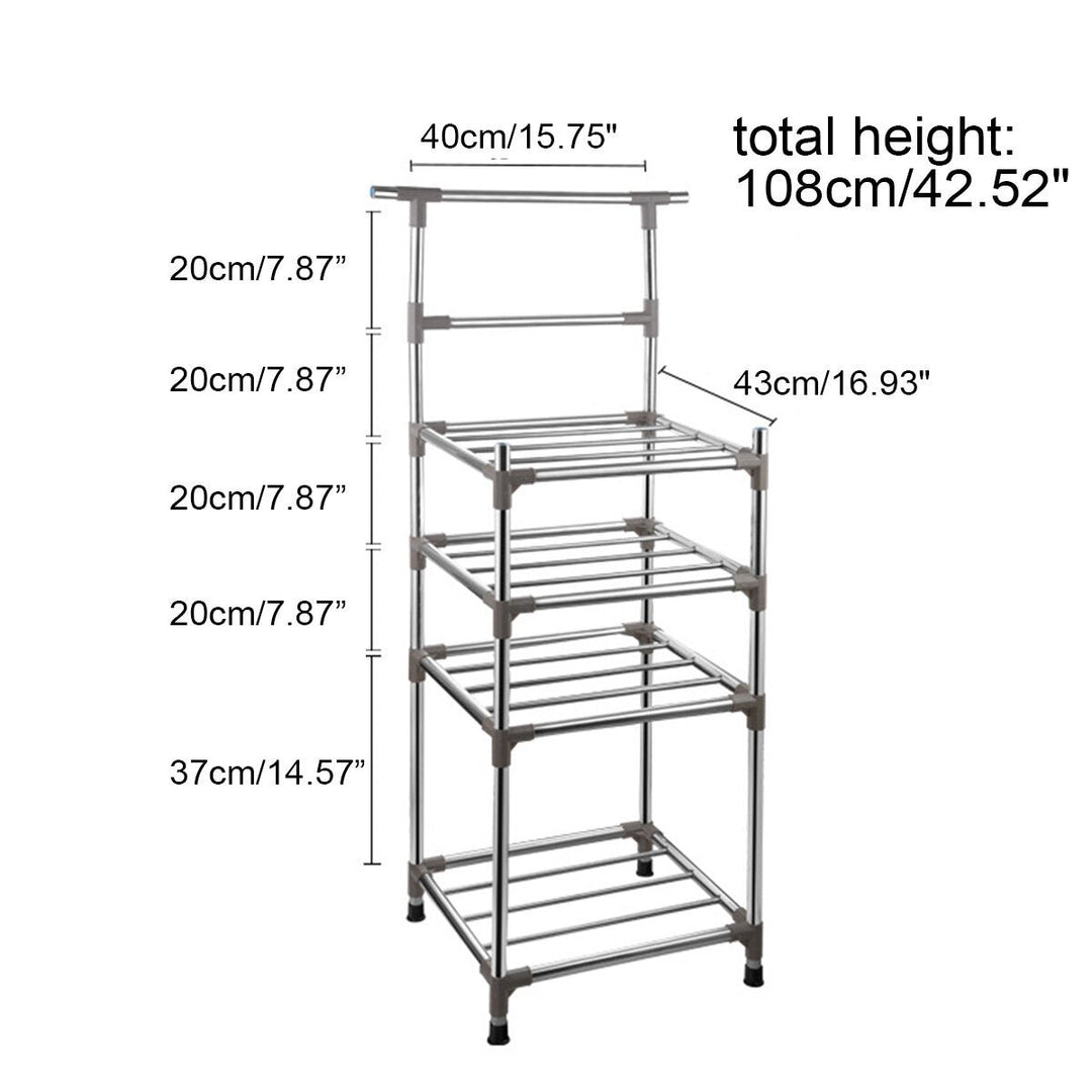 3,4 Layers Free-standing Stainless Steel Kitchen Rack Sheelf Pot Storage Holder Image 4