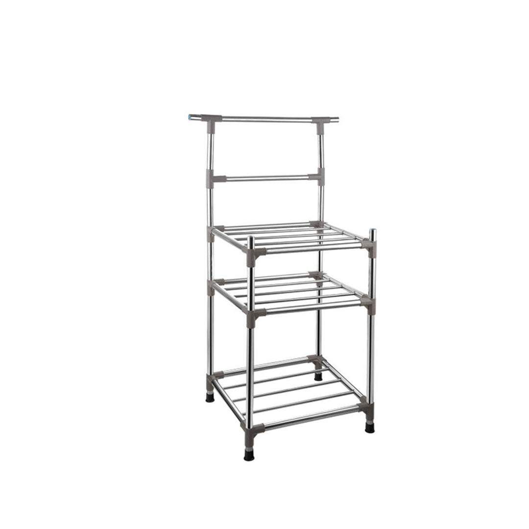 3,4 Layers Free-standing Stainless Steel Kitchen Rack Sheelf Pot Storage Holder Image 5