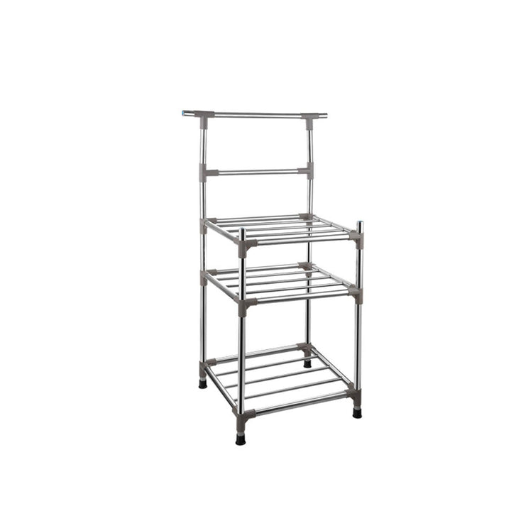 3,4 Layers Free-standing Stainless Steel Kitchen Rack Sheelf Pot Storage Holder Image 1