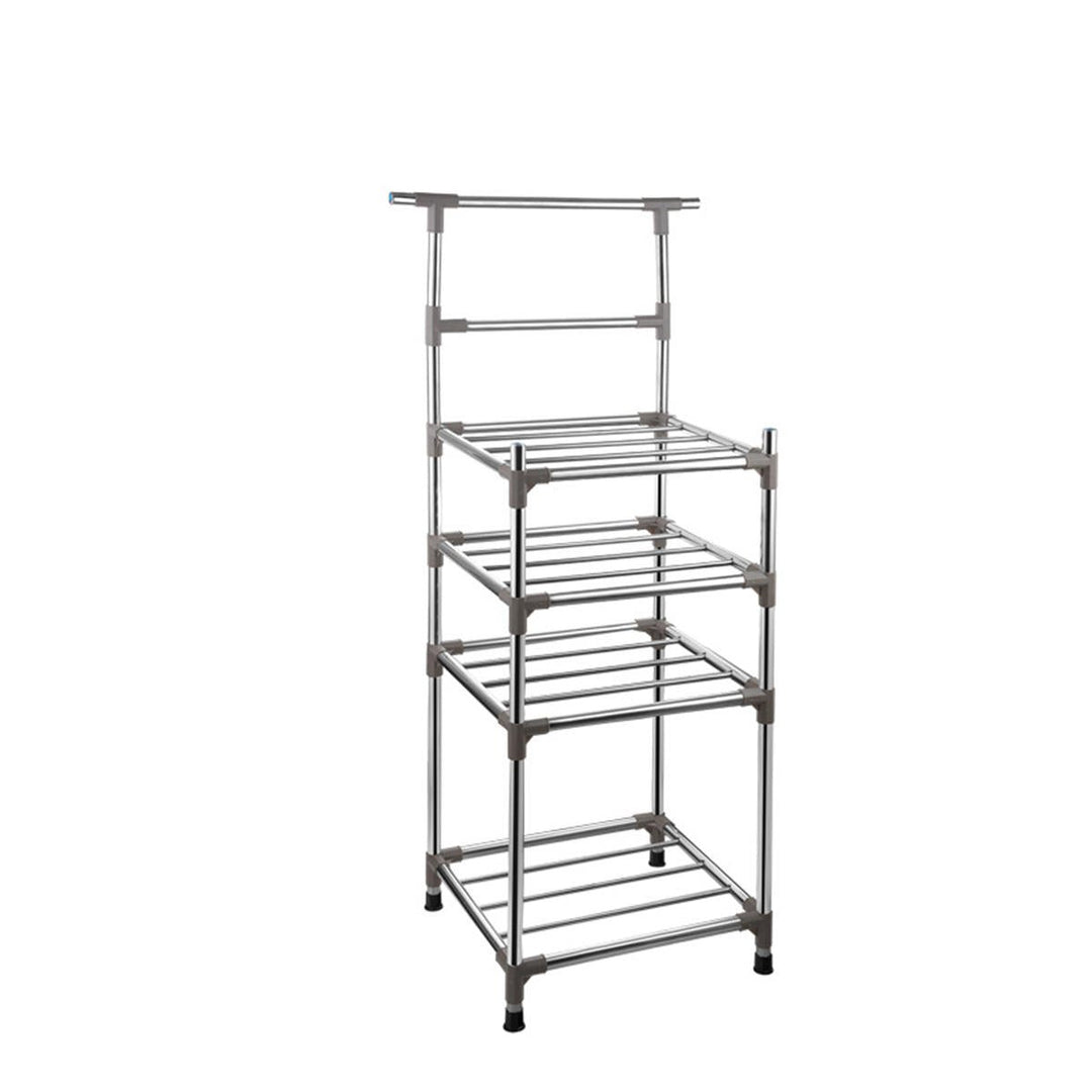 3,4 Layers Free-standing Stainless Steel Kitchen Rack Sheelf Pot Storage Holder Image 6