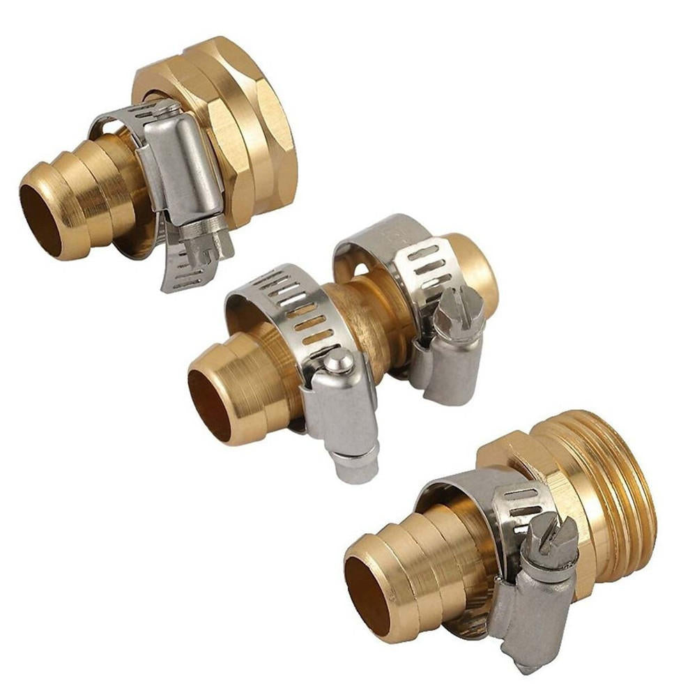 3,4 Male Female Connector Set Garden Hose Repair Mender Kit Hose Connectors Water Hose Pipe Fittings Copper Joint Image 1