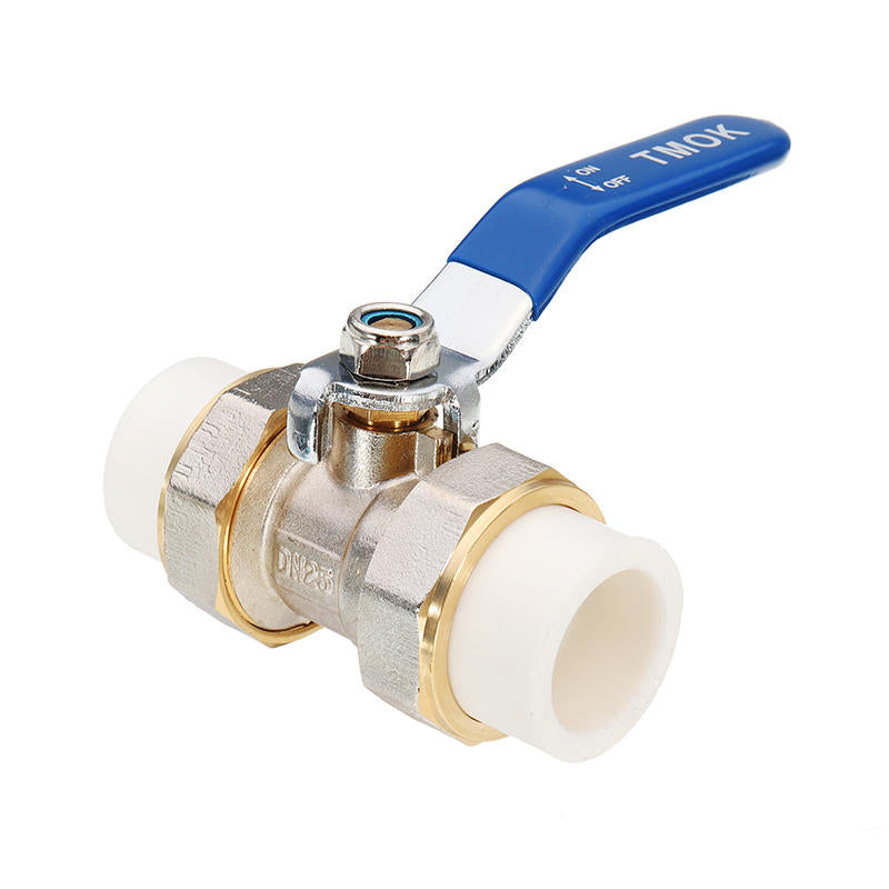 3,4" 1" 1-1,4" PPR Brass Ball Valve Heat Fusion Double Union Socket Plumbing Fitting Image 1