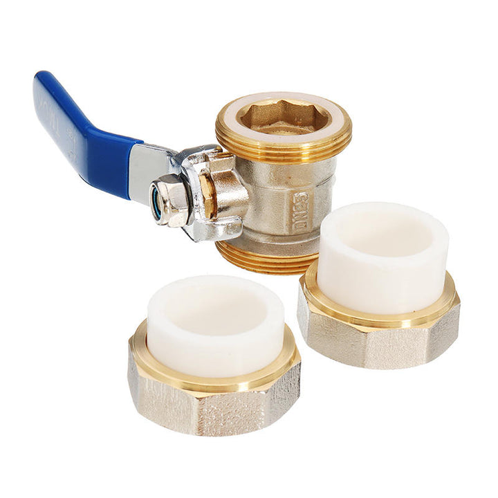 3,4" 1" 1-1,4" PPR Brass Ball Valve Heat Fusion Double Union Socket Plumbing Fitting Image 4