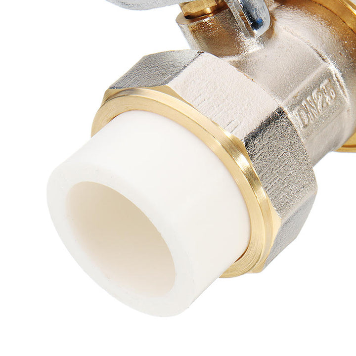 3,4" 1" 1-1,4" PPR Brass Ball Valve Heat Fusion Double Union Socket Plumbing Fitting Image 7