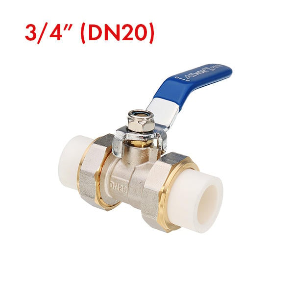 3,4" 1" 1-1,4" PPR Brass Ball Valve Heat Fusion Double Union Socket Plumbing Fitting Image 9