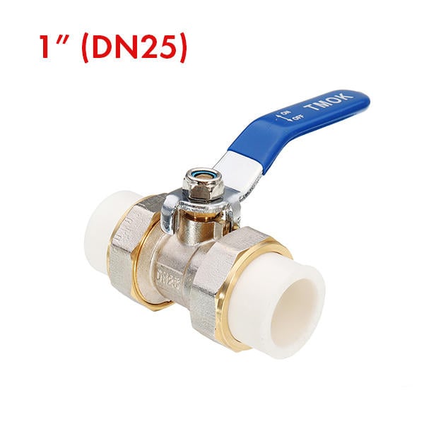 3,4" 1" 1-1,4" PPR Brass Ball Valve Heat Fusion Double Union Socket Plumbing Fitting Image 10