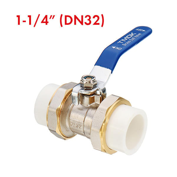 3,4" 1" 1-1,4" PPR Brass Ball Valve Heat Fusion Double Union Socket Plumbing Fitting Image 11