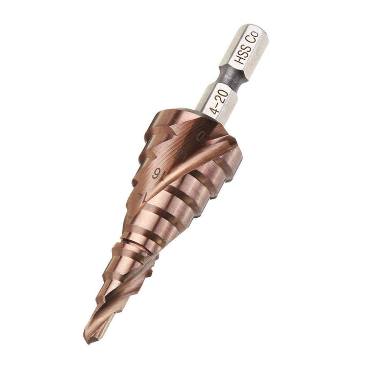 3-12,4-20,4-32mm M35 Cobalt Step Drill Bit 1,4 Inch Hex Shank HSS-Co Step Drill Bit Image 8