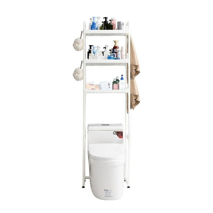 3,2 Tier Over Toilet Bathroom Space Save Storage Rack Organizer Kitchen Floor Standing Image 3