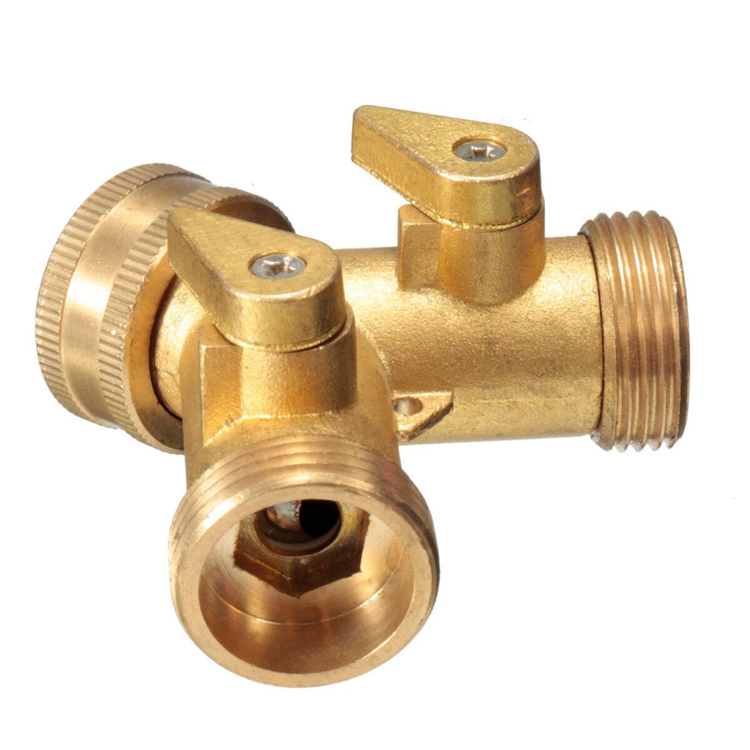 3,4 " Brass Garden Irrigation Hose Splitter Faucet Manifold 2 Way Y Shape Adapter Pipe Tap Connector Image 4