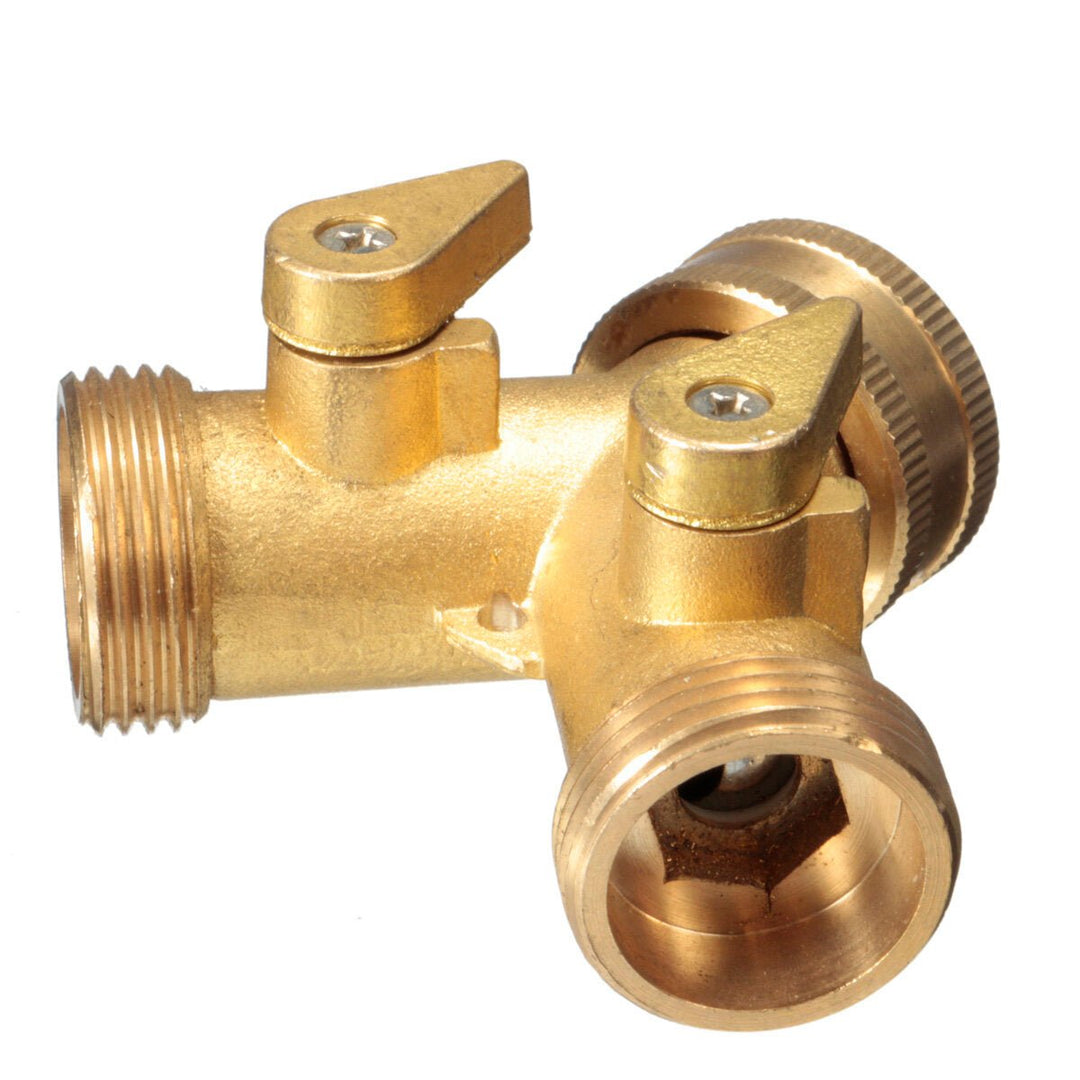 3,4 " Brass Garden Irrigation Hose Splitter Faucet Manifold 2 Way Y Shape Adapter Pipe Tap Connector Image 6