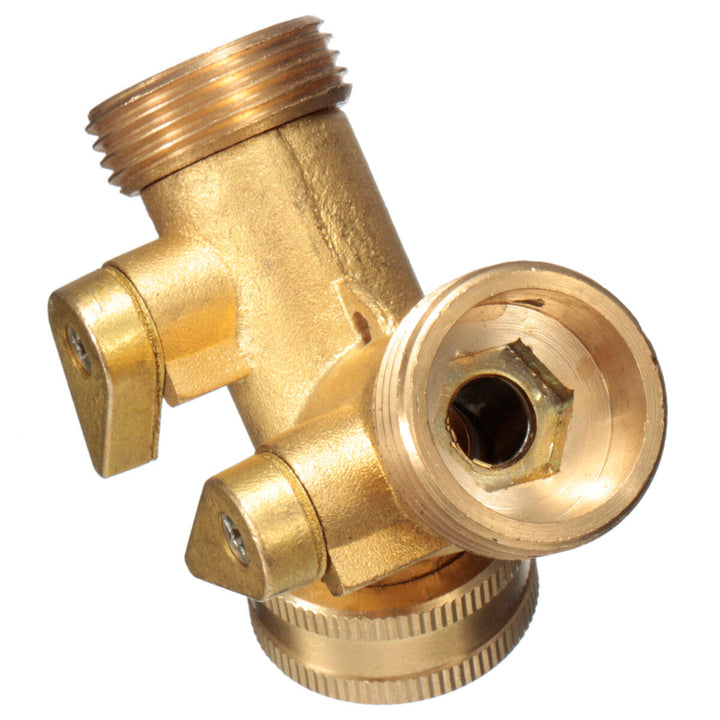 3,4 " Brass Garden Irrigation Hose Splitter Faucet Manifold 2 Way Y Shape Adapter Pipe Tap Connector Image 7