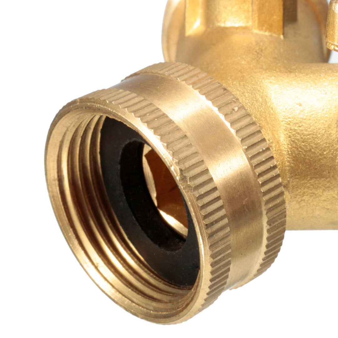 3,4 " Brass Garden Irrigation Hose Splitter Faucet Manifold 2 Way Y Shape Adapter Pipe Tap Connector Image 9