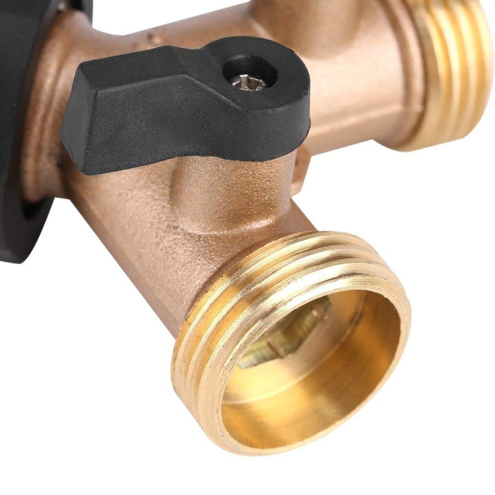 3,4 Inch 2 Way Brass Hose Faucet Manifold Garden Tap Splitter Water Segregator Pipe Divider Switcher Control Shut Off Image 8