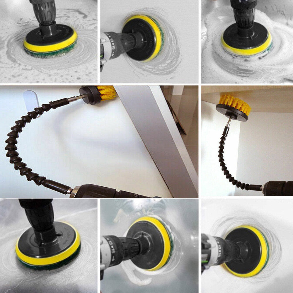 24pcs Cleaning Drill Brush Attachment Set Carpet Tile Power Scrubber Cleaner Attachment Image 2