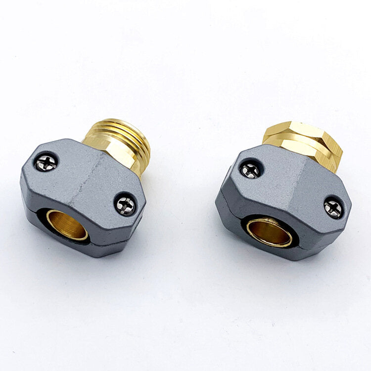 2Pcs Garden Hose Repair Fittings Aluminum Male and Female Hose End Water Hose Repair Connector Image 1