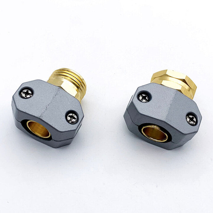 2Pcs Garden Hose Repair Fittings Aluminum Male and Female Hose End Water Hose Repair Connector Image 1