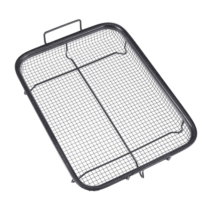 2Pcs Non Stick Mesh Pan Air Fryer Oven Mesh Baking Grill Tray Basket Tool Image 6