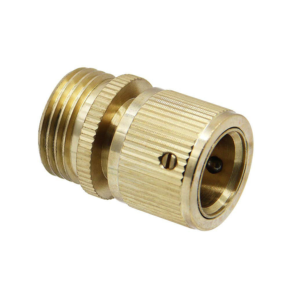 3,4 NPT Solid Brass Male and Female Connector Garden Hose Quick Connect Water Pipe Connectors Fitting w, Washers Image 2