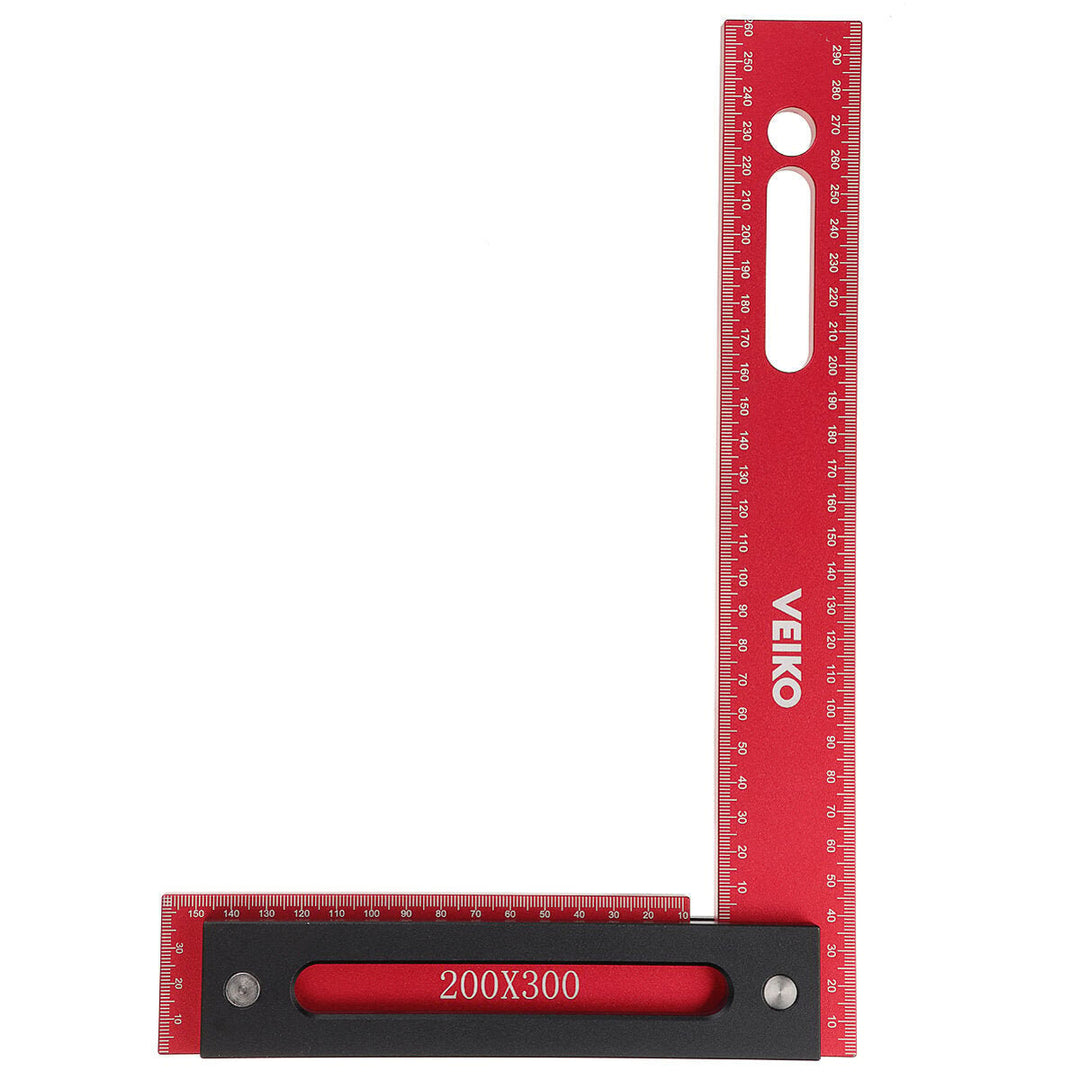 300x200mm Aluminum Alloy Precision Woodworking Square Right Angle Ruler with Base Image 2