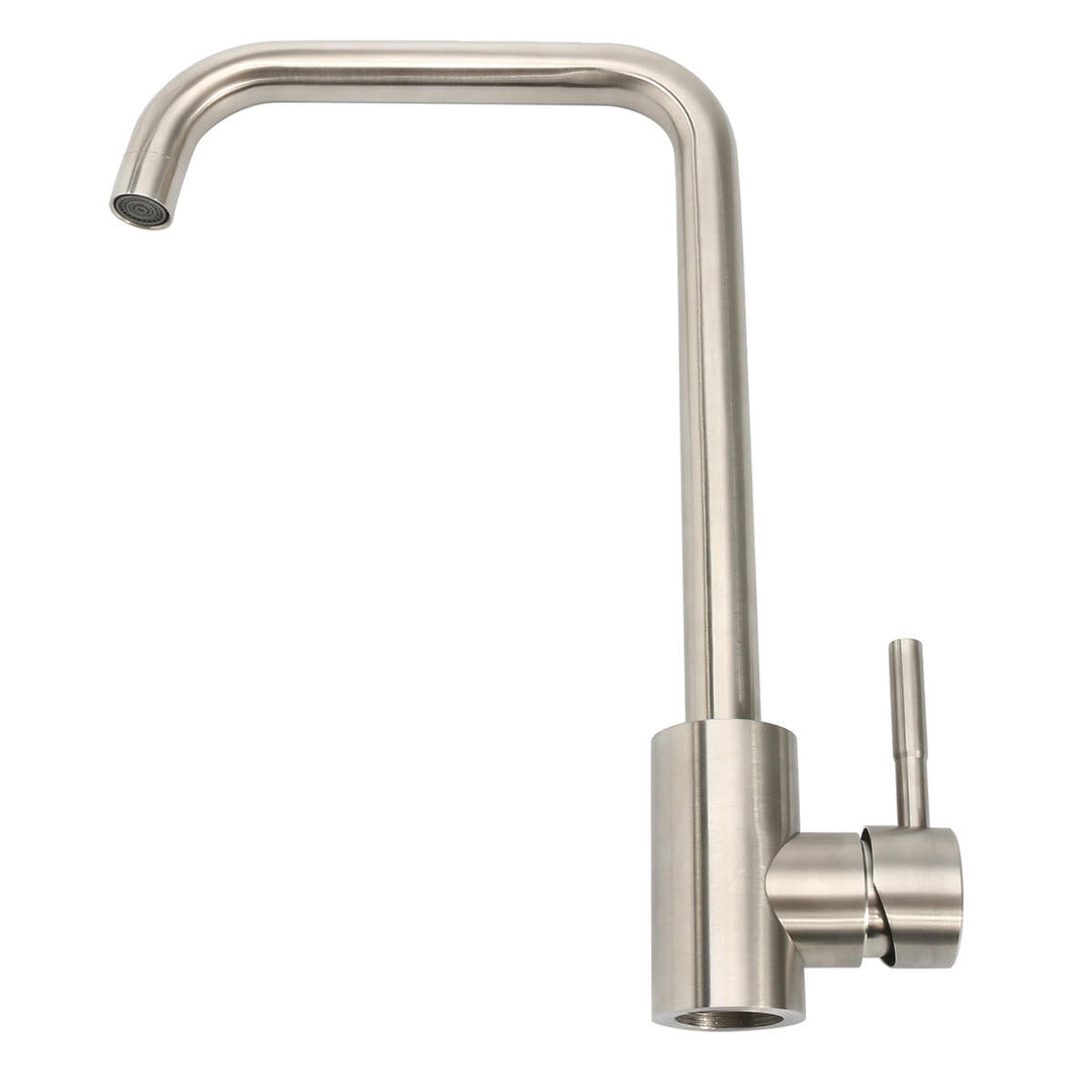 304 Stainless Steel Burnished Faucet Kitchen Hot And Cold Water Mixer Single Handle Rotation Tap Image 7