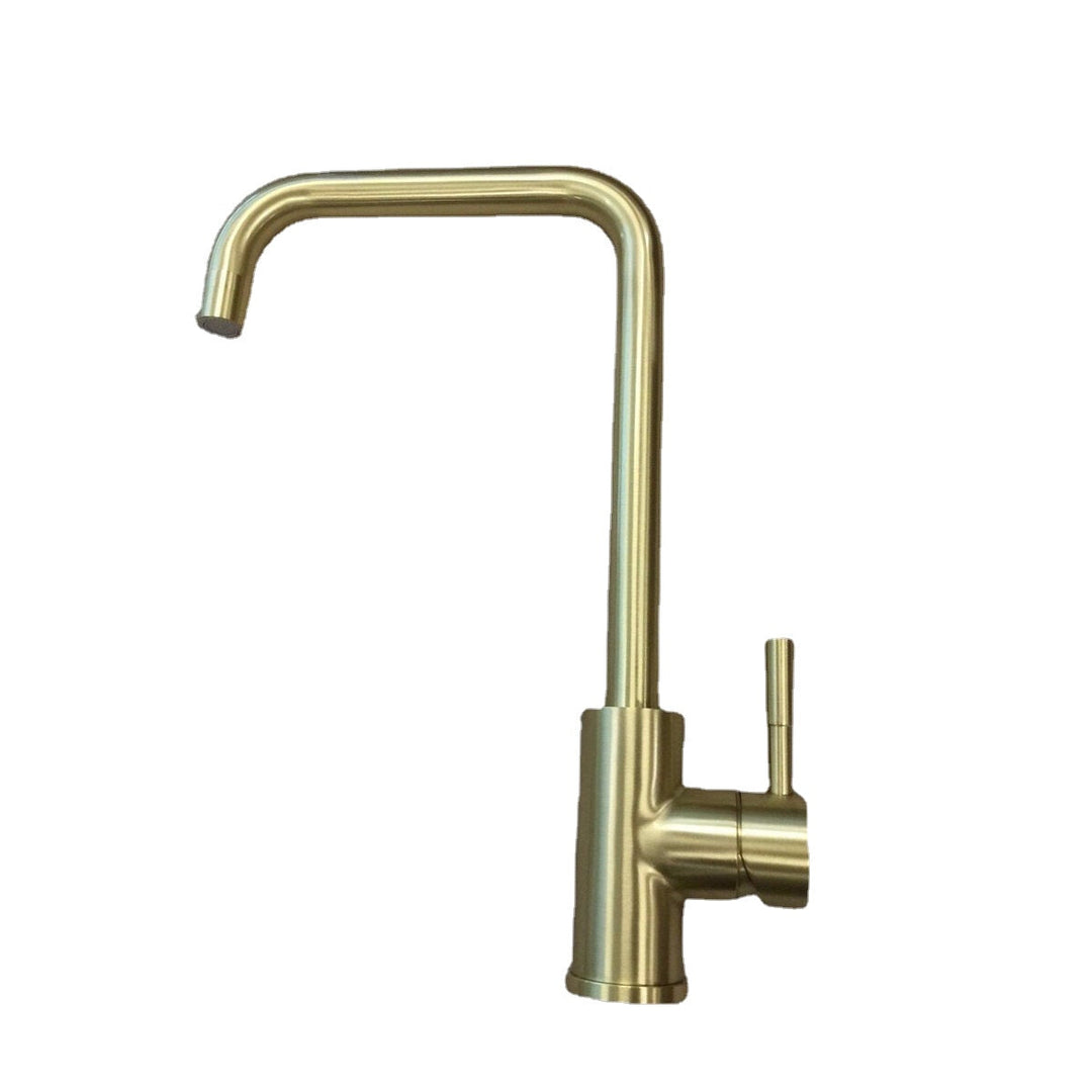 304 Stainless Steel Burnished Faucet Kitchen Hot And Cold Water Mixer Single Handle Rotation Tap Image 10