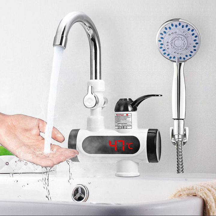 3000W Temperature Display Instant Hot Water Tap Tankless Electric Faucet Kitchen Image 2