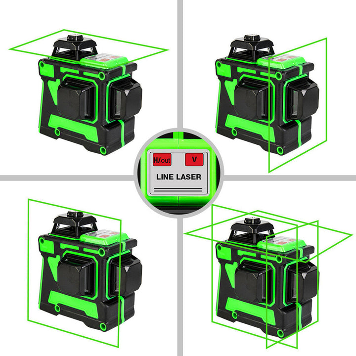 3D 12 Line Green Light Laser Level Digital Self Leveling 360 Rotary Measure Image 8