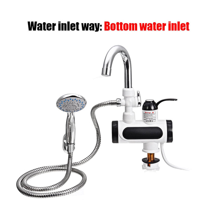 3000W Temperature Display Instant Hot Water Tap Tankless Electric Faucet Kitchen Image 12