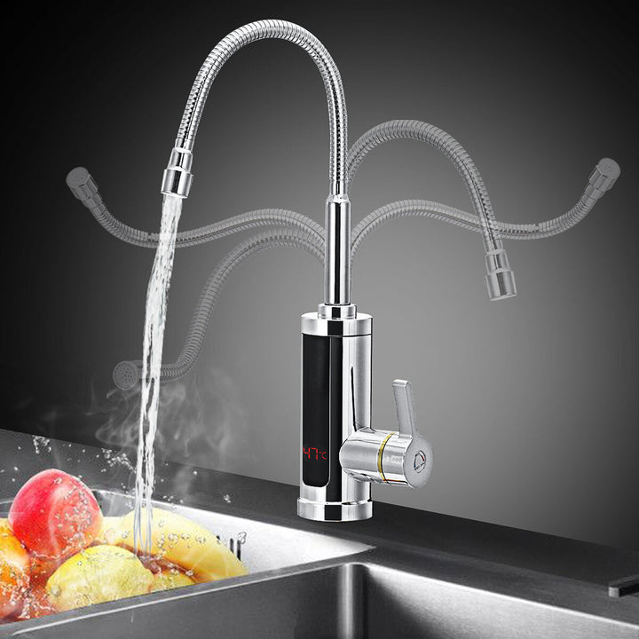 3KW Instant Hot Water Tap Electric Faucet Heater Kitchen Temperature Display Image 4