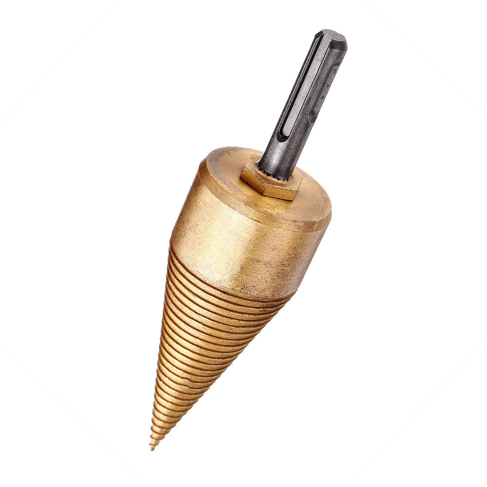 32,42mm Titanium Coated HSS Round,Square,Hexagonal Shank Firewood Drill Bit Splitter Image 2