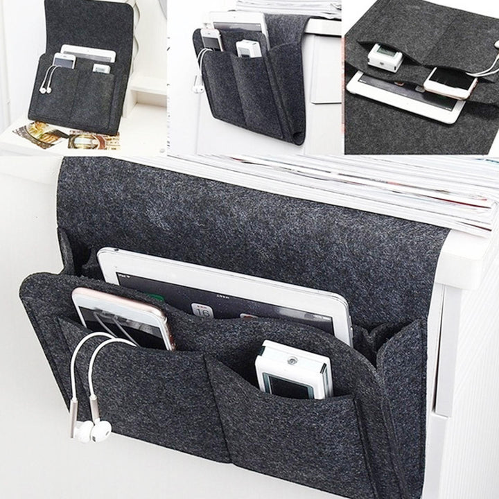 32x20x10cm Felt Bedside Sofa Storage Bag Remote Book Phone Hanging Parts Storage Box Image 1