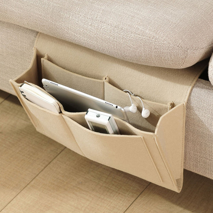 32x20x10cm Felt Bedside Sofa Storage Bag Remote Book Phone Hanging Parts Storage Box Image 3