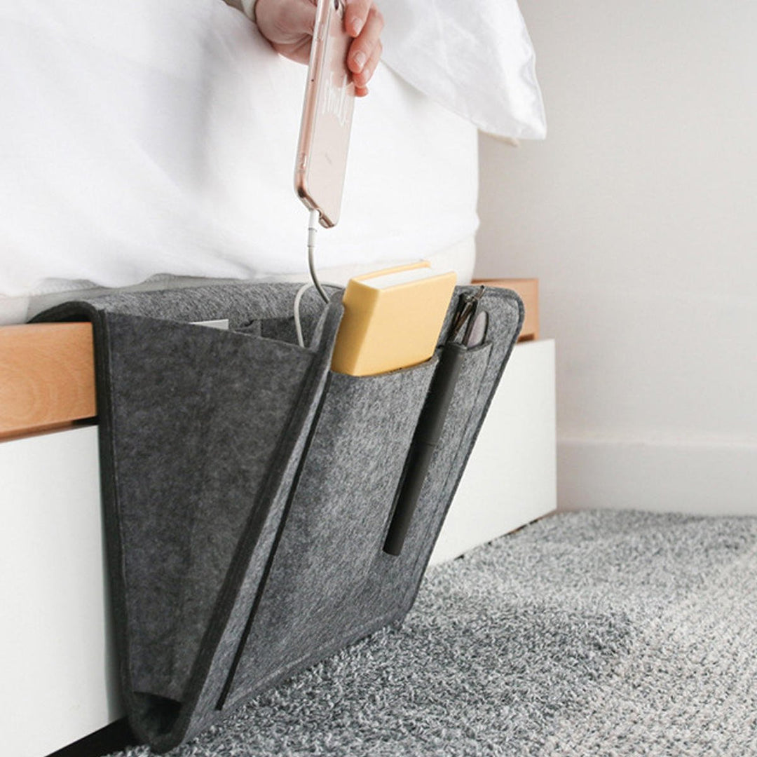 32x20x10cm Felt Bedside Sofa Storage Bag Remote Book Phone Hanging Parts Storage Box Image 4