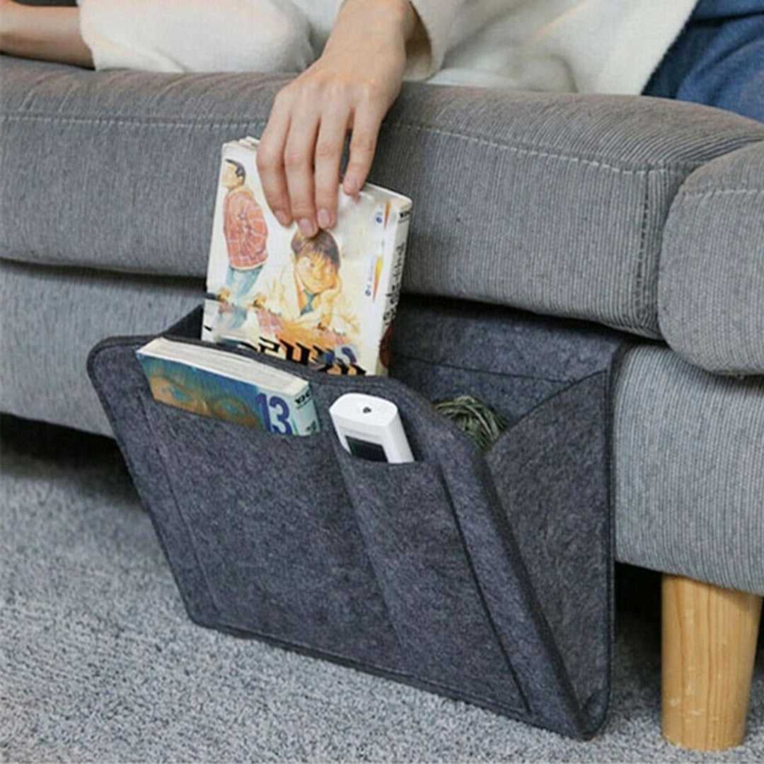 32x20x10cm Felt Bedside Sofa Storage Bag Remote Book Phone Hanging Parts Storage Box Image 5