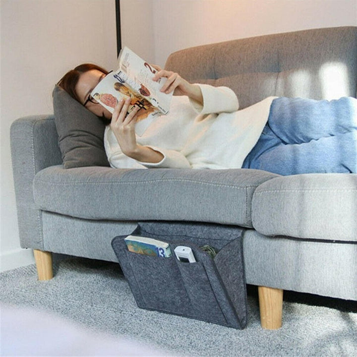 32x20x10cm Felt Bedside Sofa Storage Bag Remote Book Phone Hanging Parts Storage Box Image 6