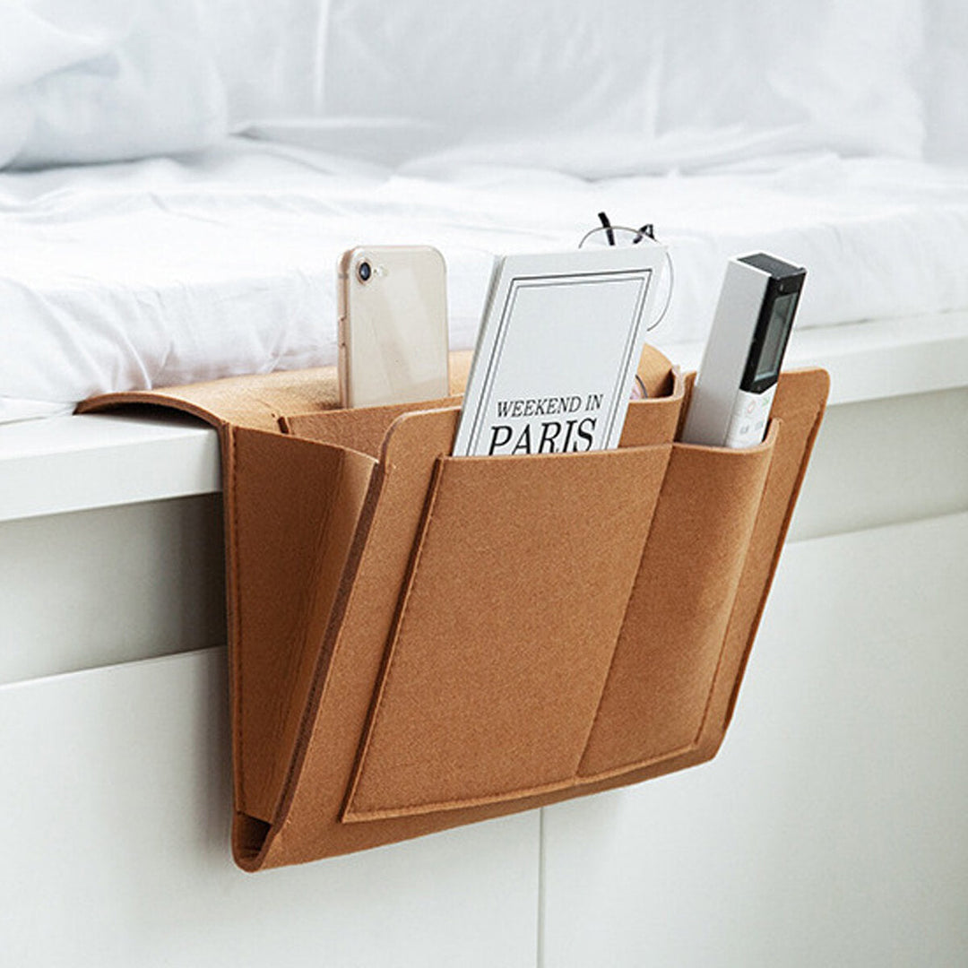 32x20x10cm Felt Bedside Sofa Storage Bag Remote Book Phone Hanging Parts Storage Box Image 9