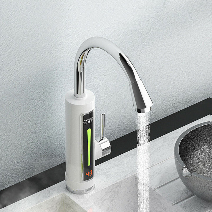 3300W Electric Hot Water Heater Faucet LED Ambient Light Temperature Display Instant Heating Tap Image 1