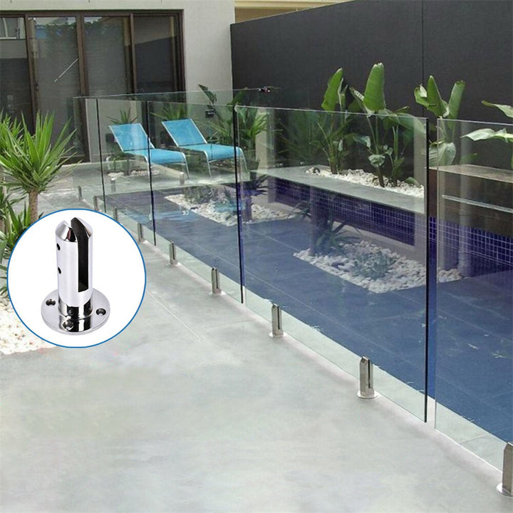 304 Stainless Steel Swimming Pool Floor Glass Glamps Balustrade Railing Post For Balcony Garden Deck Ground Handrail Image 2