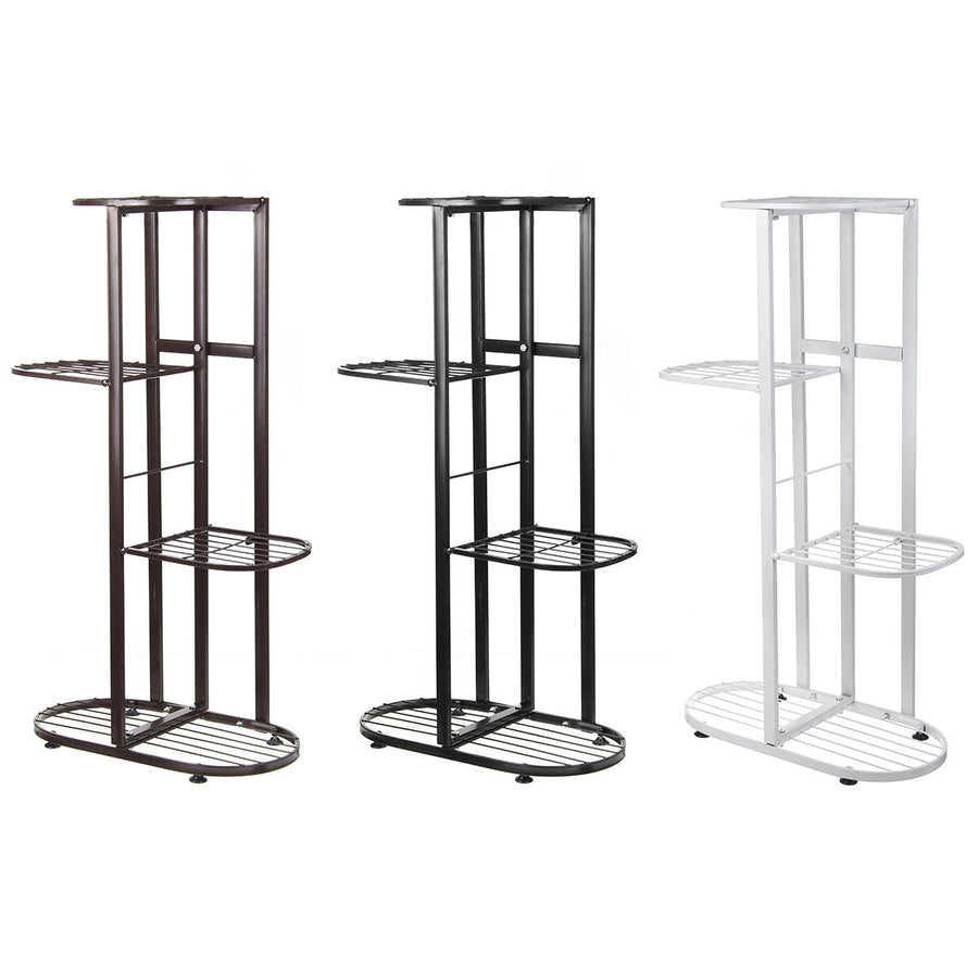 4 Tire Metal Plant Stand Display Shelf Home Garden Ornaments Image 1