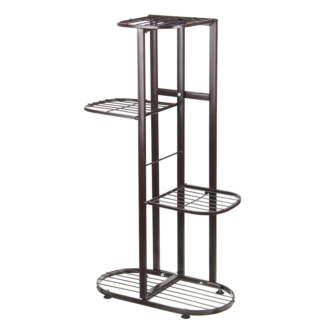 4 Tire Metal Plant Stand Display Shelf Home Garden Ornaments Image 1