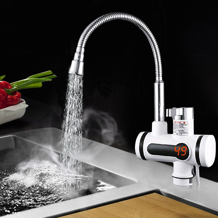 3000W Instant Hot Water Tap Electric Faucet Heater Kitchen With Temperature Display Image 2