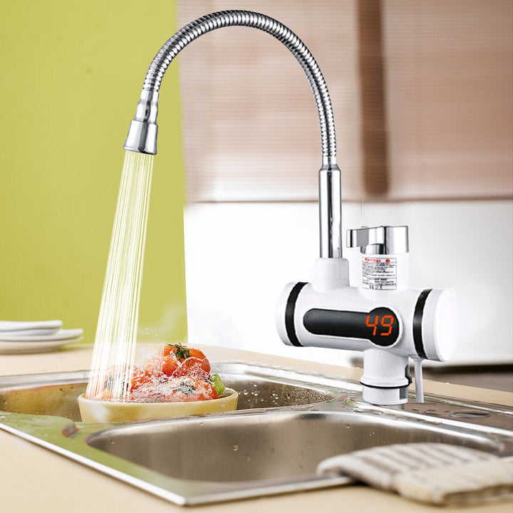 3000W Instant Hot Water Tap Electric Faucet Heater Kitchen With Temperature Display Image 3