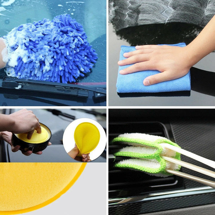 31pcs Car Wash Tools Set with Car Wash Cleaning Brush Car Wipes Tire Cleaning Brush Car Wash Brush Electric Drill Brush Image 2