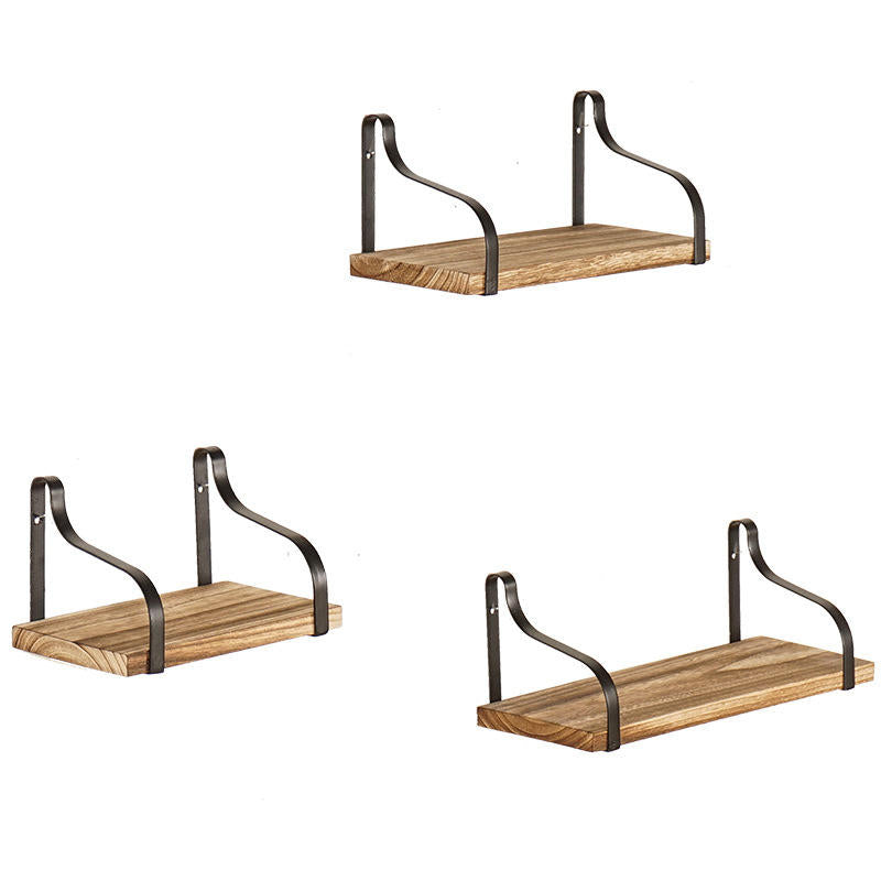 3Pcs Wall Shelf Floating Vintage Wooden Display Stand Storage Shelf Rack Image 1