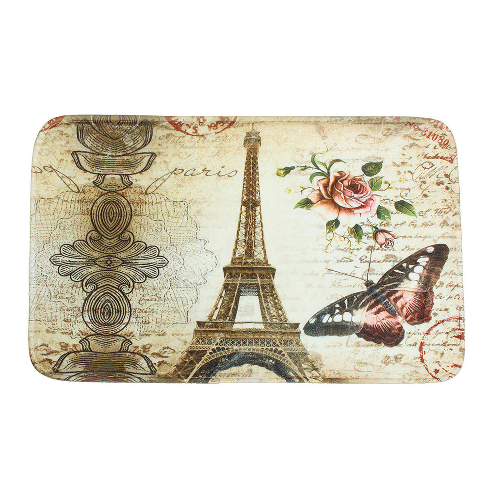 3Pcs,Set Eiffel Tower Flannel Floor Pedestal Rug Lid Toilet Cover Bath Carpet Mat Image 2