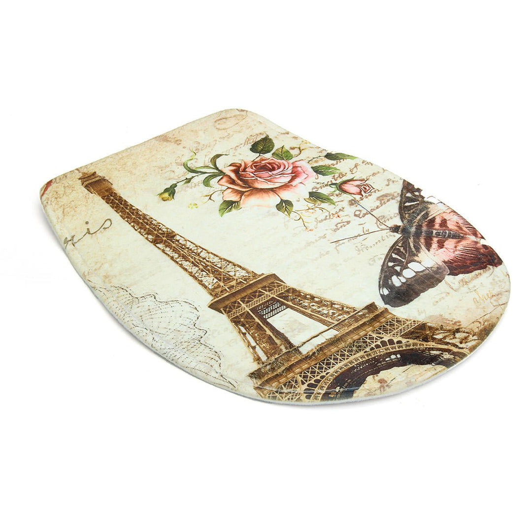 3Pcs,Set Eiffel Tower Flannel Floor Pedestal Rug Lid Toilet Cover Bath Carpet Mat Image 6