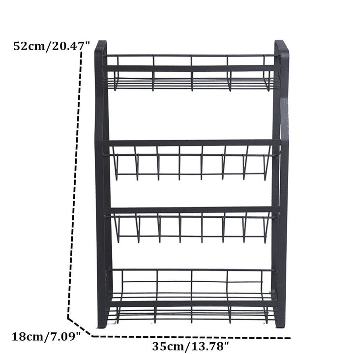 4 Tier Kitchen Spice Rack Standing Holder Jar Organiser Storage Spice Shelf Image 4